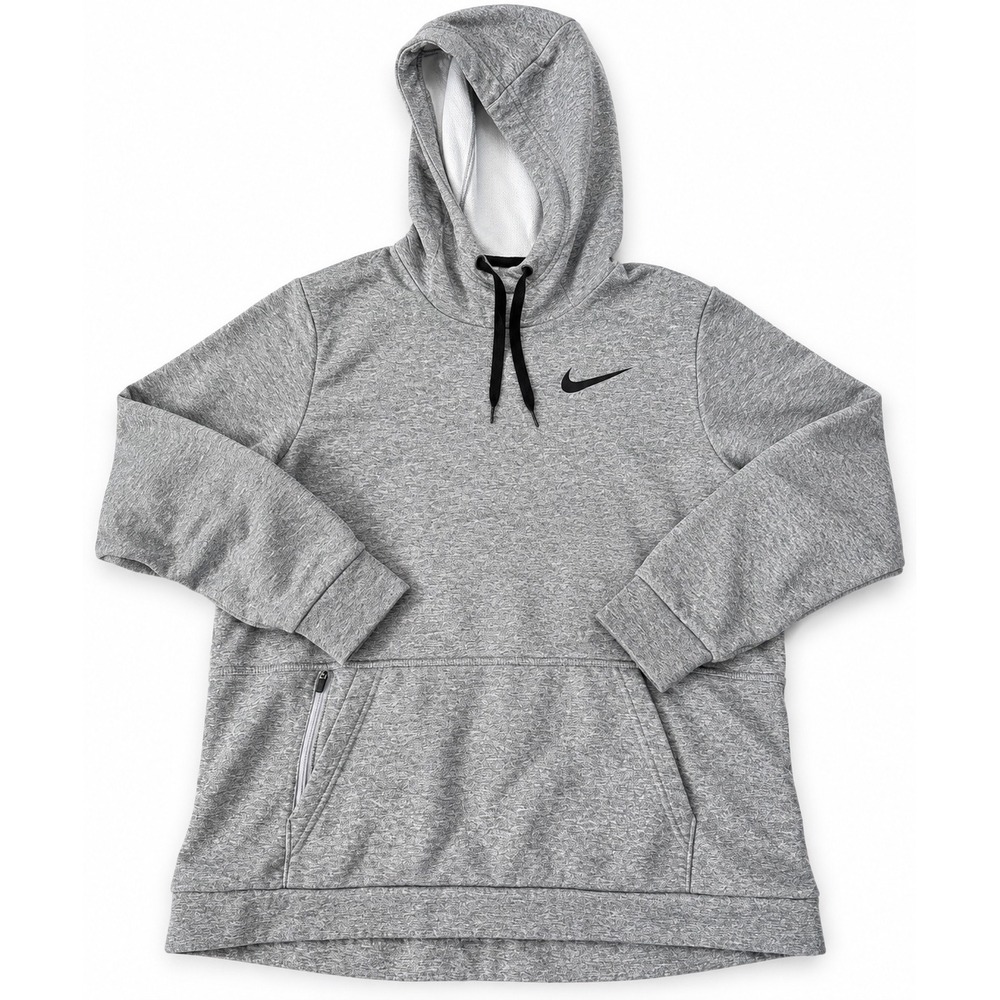 Nike Therma-FIT Hoodie Mens XL Gray Fleece Pullover Sweatshirt Zipper Pocket
